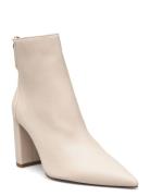 Pointed-Toe Ankle Boot Swith Zip Closure Shoes Boots Ankle Boots Ankle Boots With Heel Beige Mango