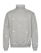 Dwayne Aoe Half-Zip Sweatshirt Tops Sweatshirts & Hoodies Sweatshirts Grey Les Deux