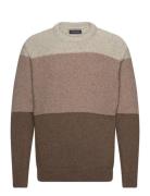 Tim O Neck Knit Tops Knitwear Round Necks Brown Clean Cut Copenhagen