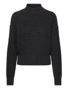 Texture Mock-Nk Swt Tops Knitwear Jumpers Black Tommy Hilfiger