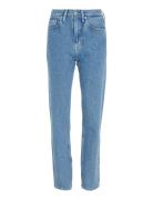 High Rise Straight Bottoms Jeans Straight-regular Blue Calvin Klein Jeans