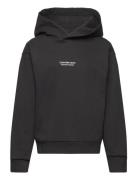 Pixel Logo Terry Relaxed Hoodie Tops Sweatshirts & Hoodies Hoodies Black Calvin Klein