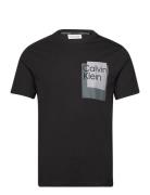 Overlay Box Logo T-Shirt Tops T-Kortærmet Skjorte Black Calvin Klein