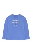 Baby Th Logo Tee L/S Tops T-shirts Long-sleeved T-Skjorte Blue Tommy Hilfiger