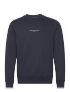 Tommy Logo Tipped Crewneck Tops Sweatshirts & Hoodies Sweatshirts Navy Tommy Hilfiger