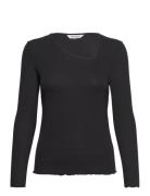 Srfenja Asymmetrical Top Tops T-shirts & Tops Long-sleeved Black Soft Rebels