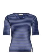 Esblossom Stripe 2/4 T-Shirt - Gots Tops T-shirts & Tops Short-sleeved Navy Esme Studios