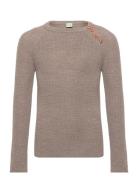 Rib Sweater Tops Knitwear Pullovers Beige FUB