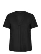 Vmmymilo Ss V-Neck Top Wvn Ga Tops T-shirts & Tops Short-sleeved Black Vero Moda