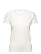 Chrisstine Short Sleeve Cotton Top Tops T-shirts & Tops Short-sleeved White Gai+Lisva