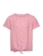 Kogpalma Knot S/S Top Ptm Tops T-Kortærmet Skjorte Pink Kids Only