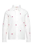 Koglina Grace L/S Emb Shirt Wvn Tops Shirts Long-sleeved Shirts White Kids Only
