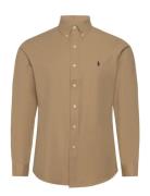 Custom Fit Stretch Poplin Shirt Tops Shirts Casual Beige Polo Ralph Lauren