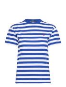 Striped Cotton Jersey Crewneck Tee Tops T-shirts & Tops Short-sleeved Blue Polo Ralph Lauren