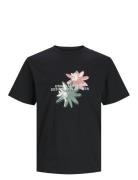 Jortampa Aop Branding Tee Ss Crew Jnr Tops T-Kortærmet Skjorte Black Jack & J S