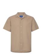 Joreaster Palma Seersucker Shirt Ss Ln Tops Shirts Short-sleeved Beige Jack & J S