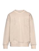 Over Printed Sweatshirt Tops Sweatshirts & Hoodies Sweatshirts Beige Tom Tailor