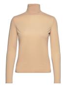 Melanie High Neck Blouse Tops T-shirts & Tops Long-sleeved Beige Notes Du Nord