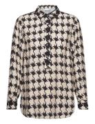 Shirt In Houndstooth Mix Print Tops Shirts Long-sleeved Black Coster Copenhagen