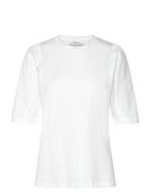 Mschtiffa Logan 2/4 Puff Tee Tops T-shirts & Tops Short-sleeved White MSCH Copenhagen