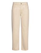 Trouser Sia Twill Cropped Bottoms Jeans Straight-regular Beige Lindex