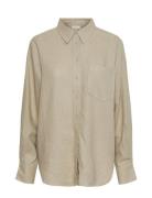 Yasflaxy Ls Linen Shirt Noos Tops Shirts Long-sleeved Beige YAS