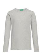 Long Sleeves T-Shirt Tops T-shirts Long-sleeved T-Skjorte Grey United Colors Of Benetton