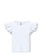 Kmgzenia S/L Detail Top Jrs Tops T-Kortærmet Skjorte White Kids Only