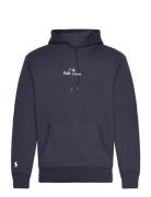 Logo Double-Knit Hoodie Tops Sweatshirts & Hoodies Hoodies Navy Polo Ralph Lauren