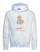 Polo Bear Tie-Dye Fleece Hoodie Tops Sweatshirts & Hoodies Hoodies Blue Polo Ralph Lauren