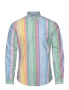 Slim Fit Striped Oxford Shirt Tops Shirts Casual Green Polo Ralph Lauren
