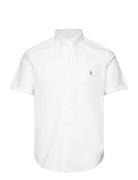 Custom Fit Oxford Shirt Tops Shirts Short-sleeved White Polo Ralph Lauren