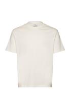 Basic 100% Cotton Relaxed-Fit T-Shirt Tops T-Kortærmet Skjorte Cream Mango