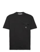 Texture Pocket Ss Tee Tops T-Kortærmet Skjorte Black Calvin Klein Jeans