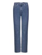 High Rise Straight Bottoms Jeans Straight-regular Blue Calvin Klein Jeans