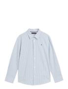 Seersucker Stripes Shirt L/S Tops Shirts Long-sleeved Shirts Blue Tommy Hilfiger