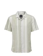 Onscaiden Life Stripe Linen Resort Noos Tops Shirts Short-sleeved Beige ONLY & SONS