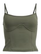 Butter Soft Top True To Body Tops T-shirts & Tops Sleeveless Khaki Green Rethinkit