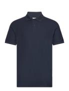 100% Cotton Pique Polo Shirt Tops Polos Short-sleeved Navy Mango
