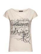 Graphic Jersey Tee Tops T-shirts & Tops Short-sleeved Cream Lauren Ralph Lauren