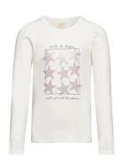 T-Shirt Ls Tops T-shirts Long-sleeved T-Skjorte Cream Creamie