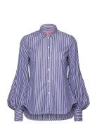 Carmen Tops Shirts Long-sleeved Blue Britt Sisseck