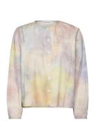 Skylight Print Collarless Blouse Tops Blouses Long-sleeved Multi/patterned Bobo Choses