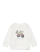 Printed Cotton Sweatshirt Tops Sweatshirts & Hoodies Sweatshirts White Mango