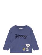 Snoopy Long-Sleeved T-Shirt Tops T-shirts Long-sleeved T-Skjorte Blue Mango