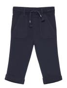 Cotton Jogger-Style Trousers Bottoms Trousers Navy Mango