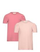 T-Shirt Ss 2-Pack Tops T-Kortærmet Skjorte Pink Creamie
