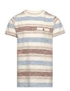 T-Shirt Ss Stripe Tops T-Kortærmet Skjorte Multi/patterned En Fant
