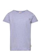 T-Shirt S/S Motif Tops T-Kortærmet Skjorte Blue Petit Piao