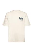 Loose Logo Tee Tops T-Kortærmet Skjorte Cream Lee Jeans